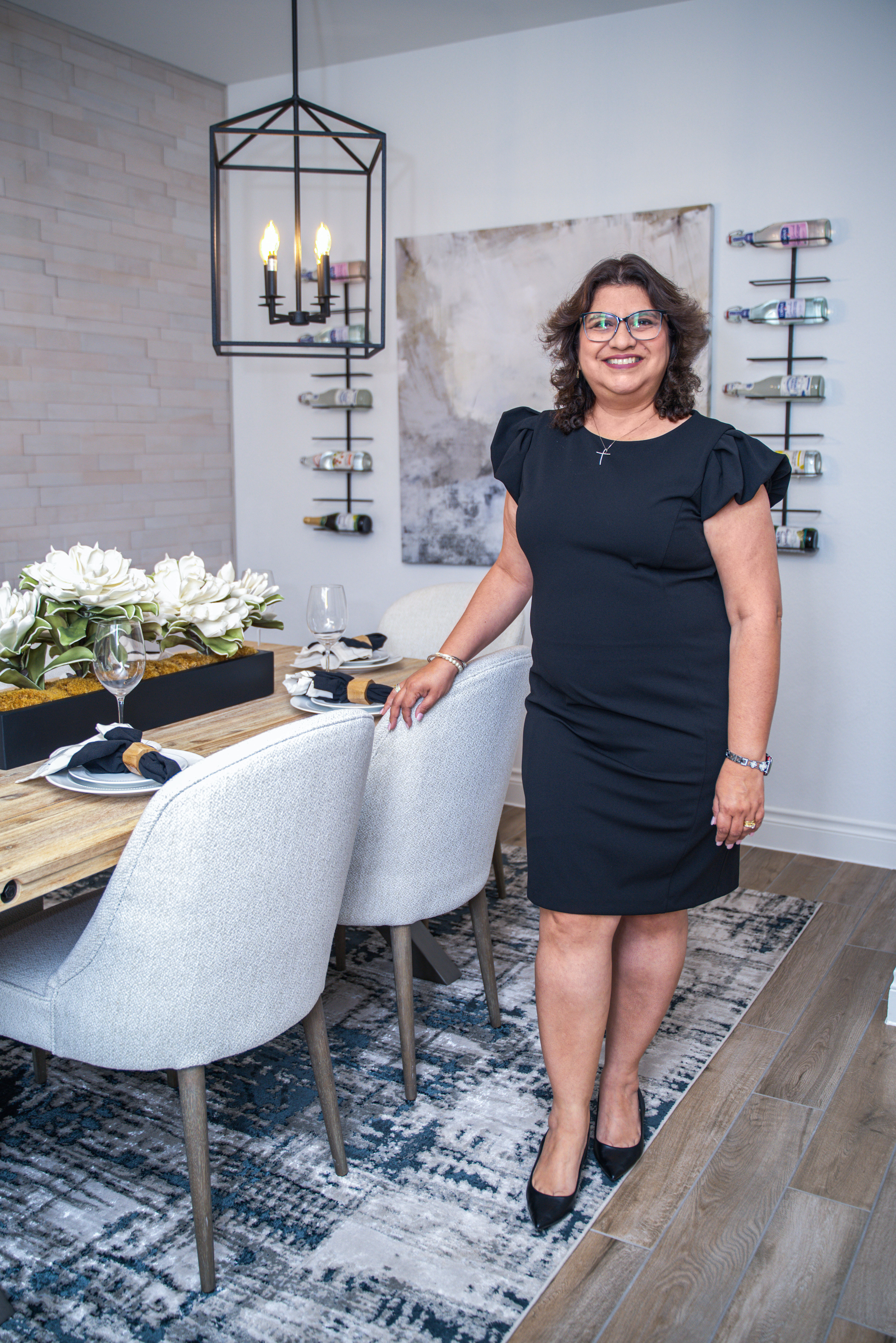 Veronica showing a staged dining room